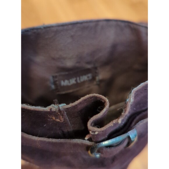 Muk Luks Barbie Boots Womens 9 Dark Purple Southwest Snowflake Faux Suede - Picture 8 of 11